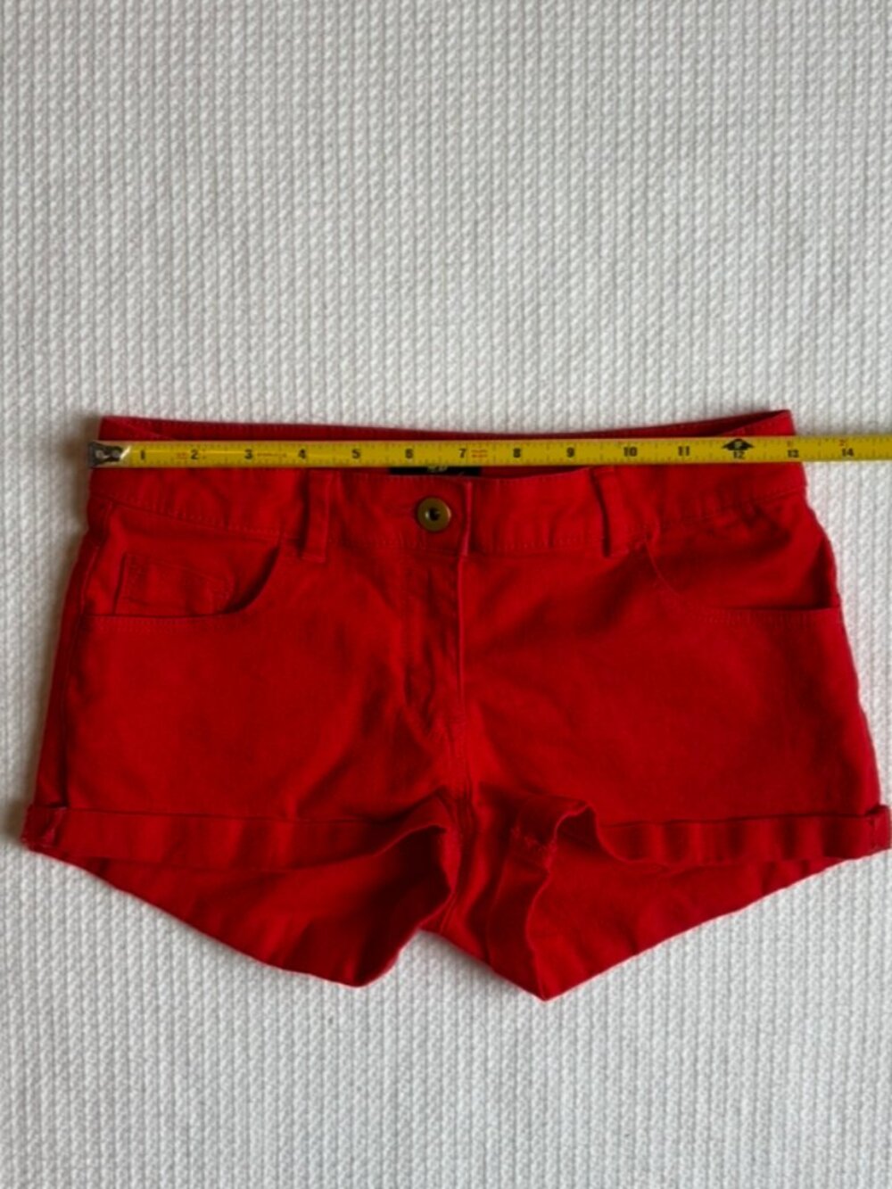 H&M Cotton Cuffed Chino Red Mini Shorts Women’s Size 2 - Picture 4 of 8